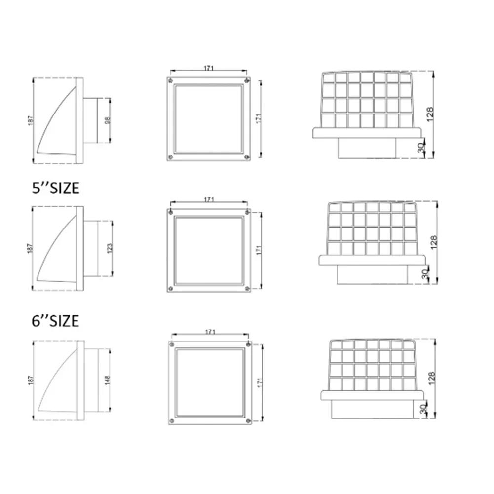 Duct Air Outlet Air Outlet Reliable White Exterior Wall Exhaust Outlet Multifunction 1 Pc ABS Duct Covers Vent Grilles