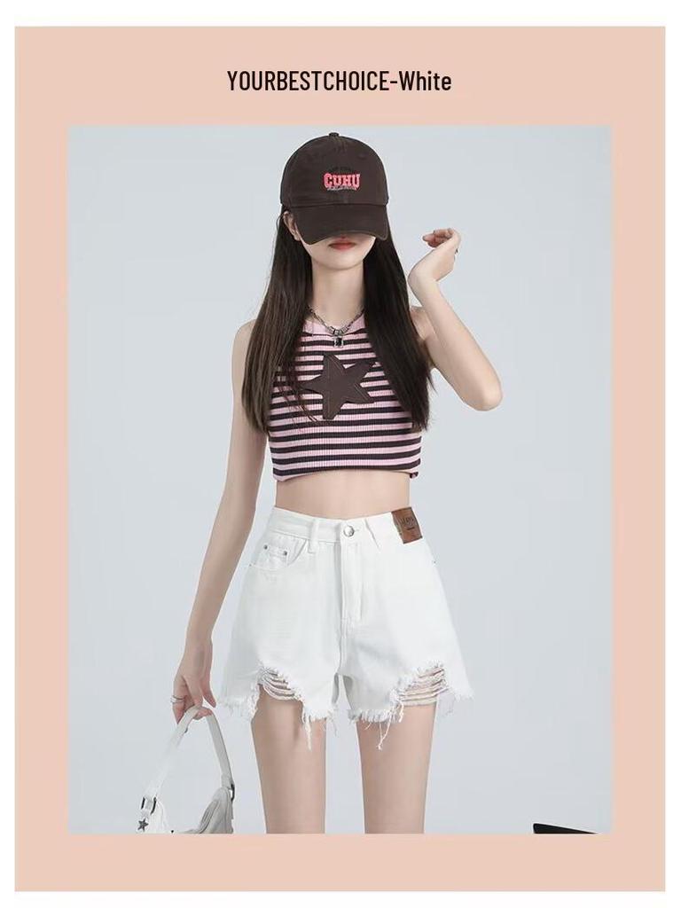 2025 Japanese Style Retro Denim Shorts for Women - Versatile Summer Fashion Trend
