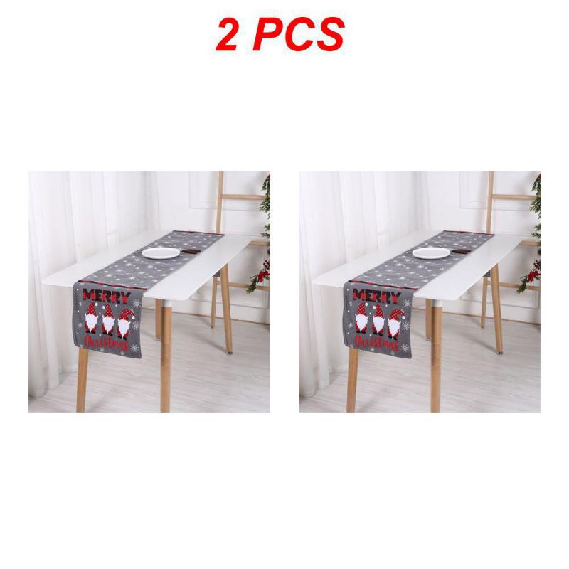 Linen Christmas Table Runner Snowman Xmas Tree Home Dining Table Cover Tablecloth 2024 Navidad Noel Christmas Decorations 2025