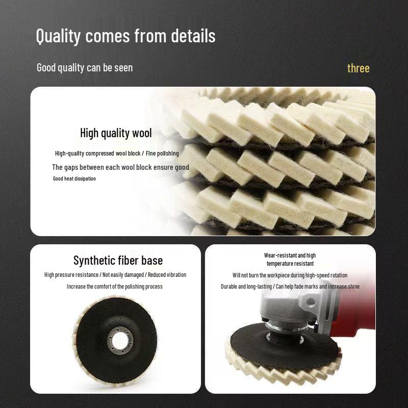Wool Felt Louver Blade Grinding Wheel for Angle Grinders