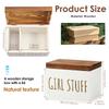 Wooden Tampon Holder Container Feminine Product Storage Box with Lid Multi-purpose Sanitary Napkin Organizer Box for Bathroom