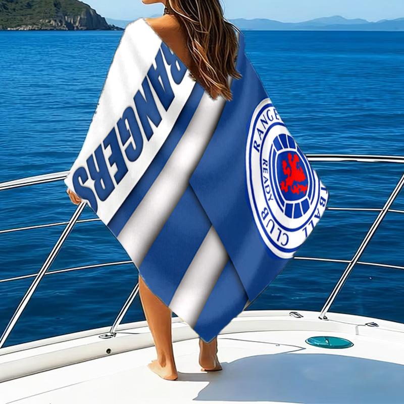 1pc Glasgow Rangers Beach Towel, Beach and Seaside Swimming Pool Equipment, Fashion Pattern, Rectangular, Travel Essentials