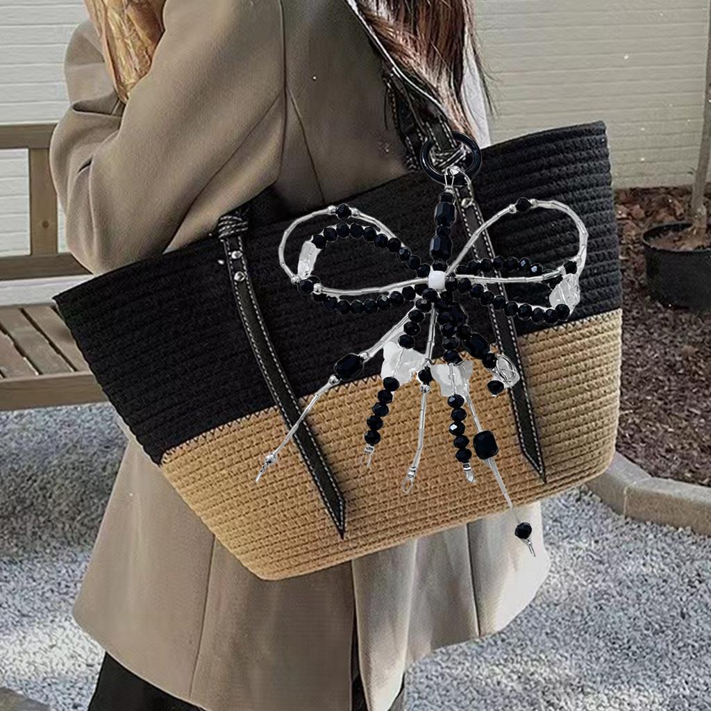 Beaded 3D Bowknot Charm Keychain Pendant Delicate Backpack Charm Fashion Phone Accessory Suitable for Various Occasion