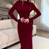 Spring 2025 European and American Women's Fashion High Waist Slimming Evening Dress