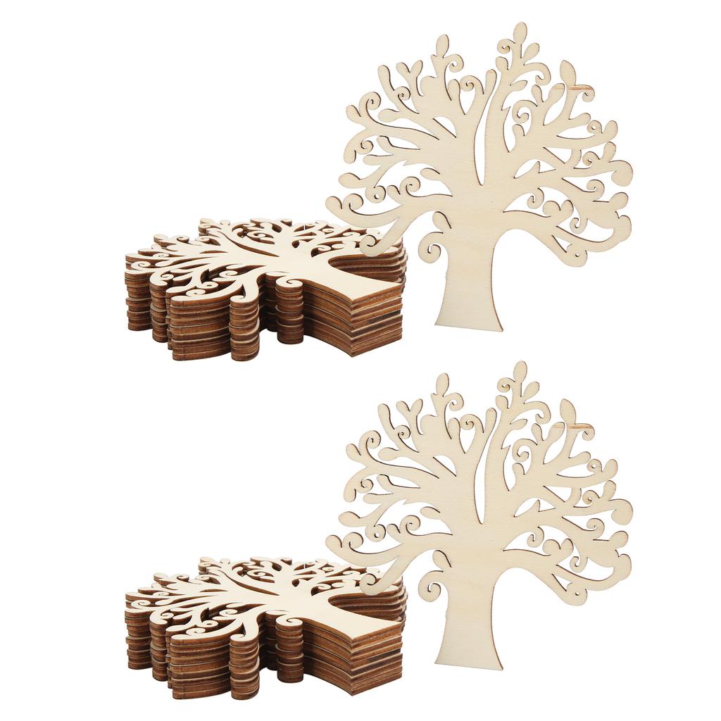 20Pcs Tree Shape Wood Chips Multi Purpose Smoother Surfaces Unique Appearance DIY Wood Chips for