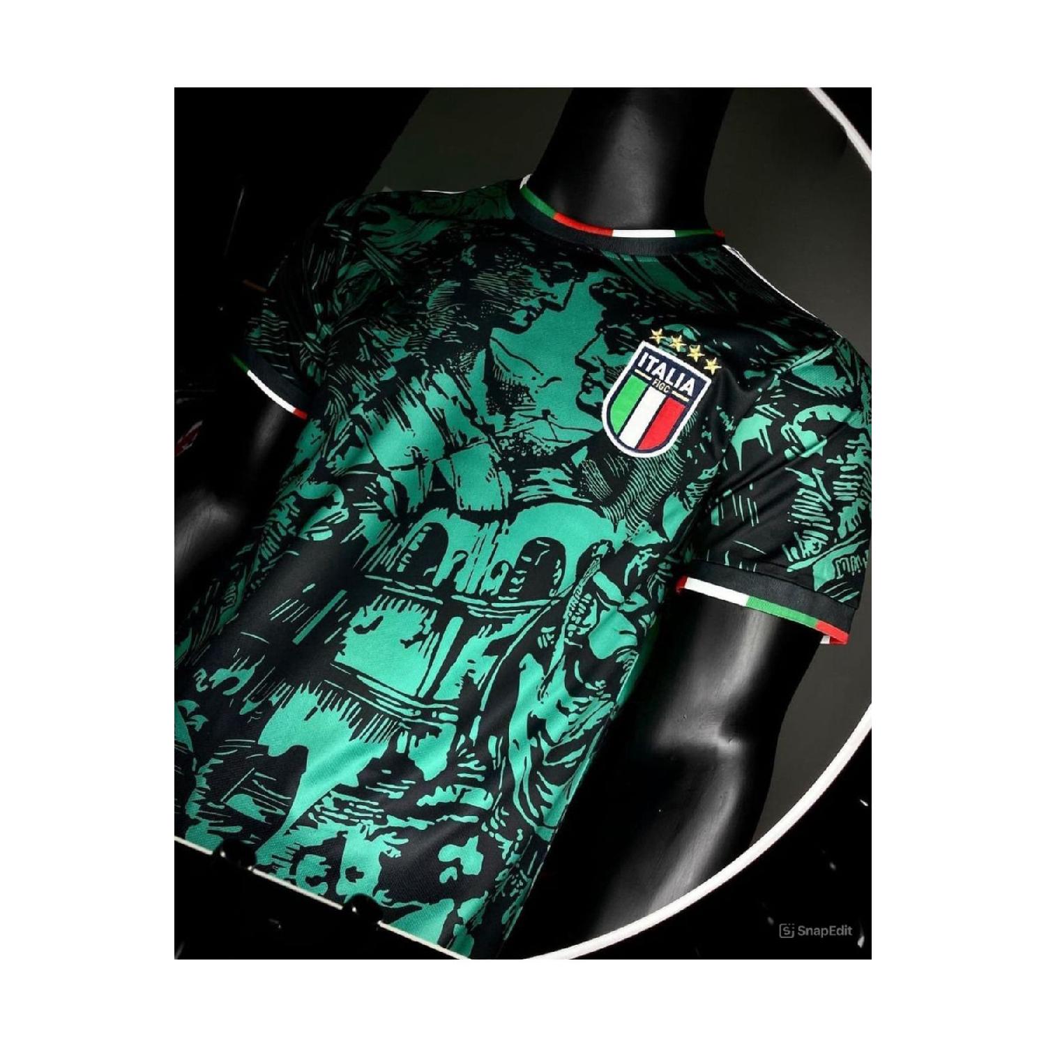 

Зеленая футбольная майка специального дизайна сборной Италии Ренессанс 2023-24 гг. S чистый