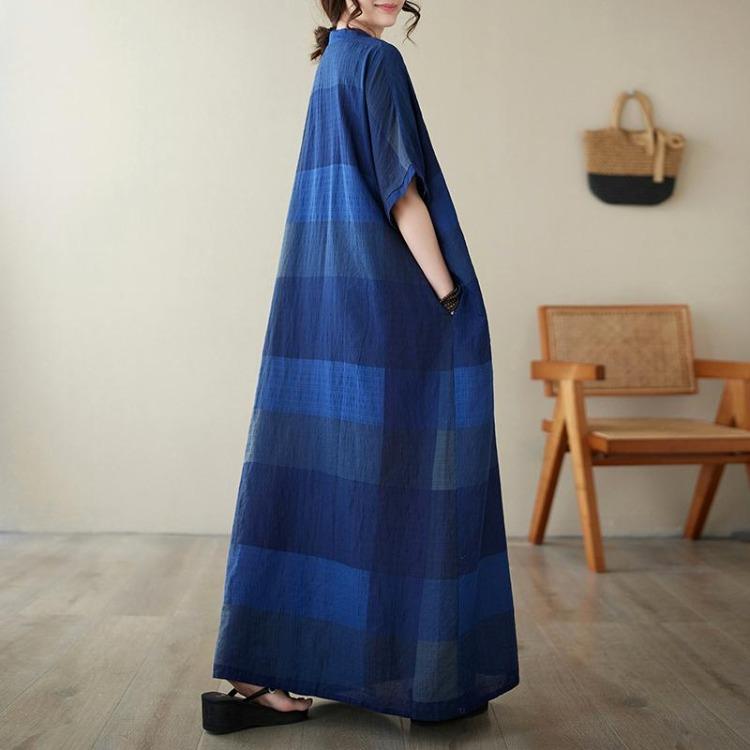 Summer Plus Size Maxi Dress Women Oversize Loose V Neck Sundress Bohemian Floral Print Big Dress 9049