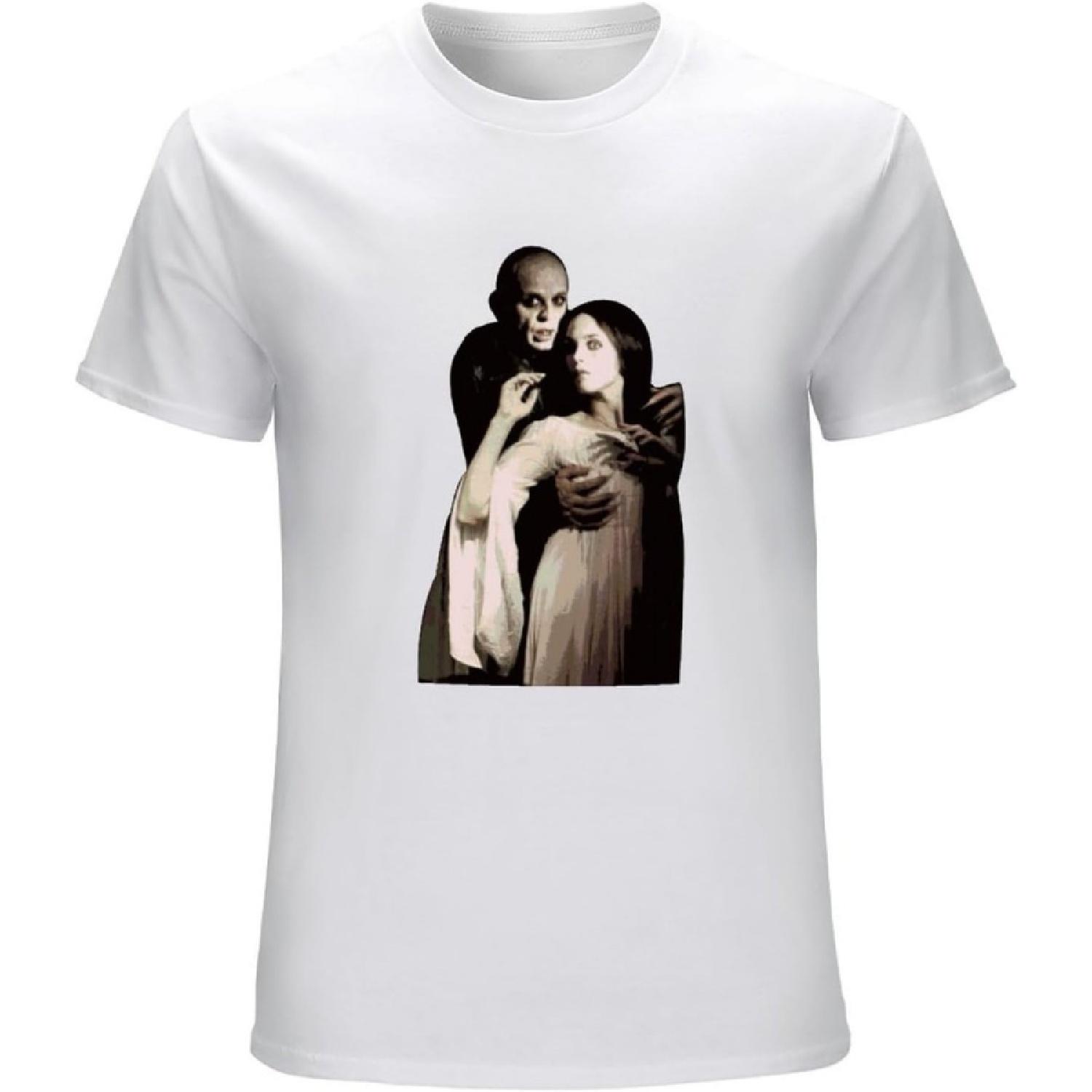 Mens Horror T-Shirt Nosferatu Klaus Kinski Orlok Vampire Goth Horror Cult T-Shirt White S