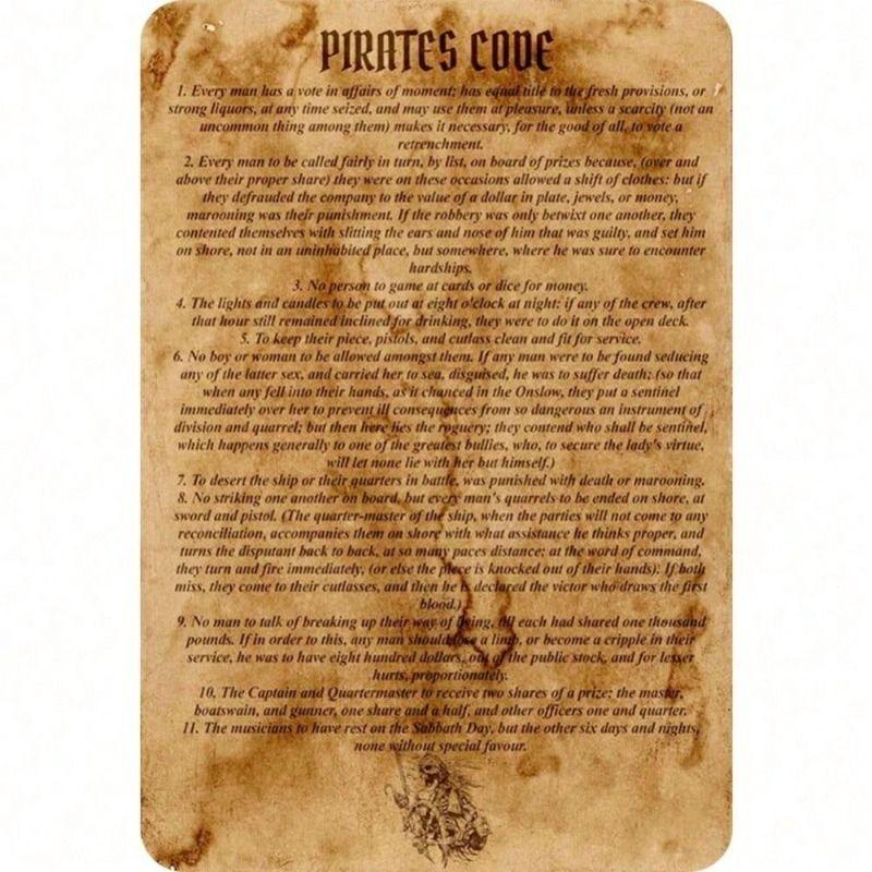 Metal Wall Art Vintage Pirate Ship Poster, Living Room Home Decor