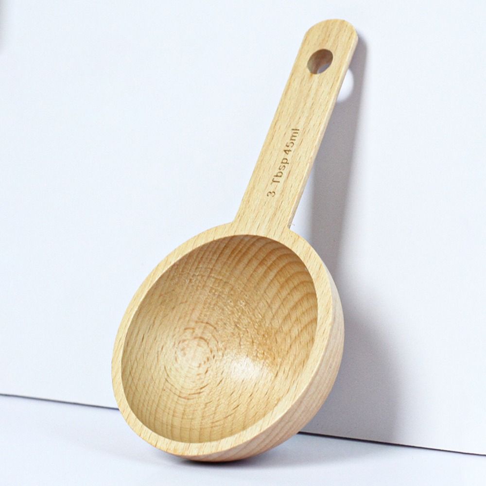 Portable Wooden Measuring Spoon 7.5/10/15/20/30/45ML Kitchen Soup Spoons Kitchen Gadgets Coffee Tea Sugar Spice Spoon