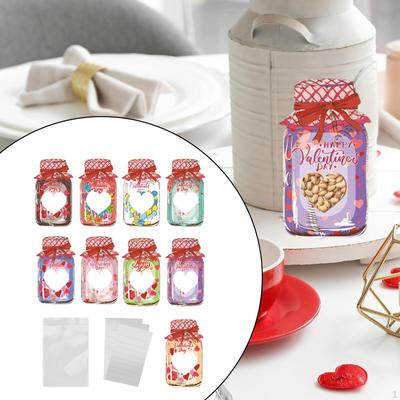 9Pcs Kids Valentine’S Day Cards Greeting Decor Party Supplies Funny Jar Shaped Exchange Card