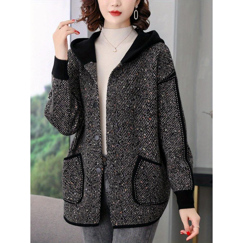 Coat Spring and Autumn Casual Loose Large Top Spring Thin Hooded Jacket Cardigan