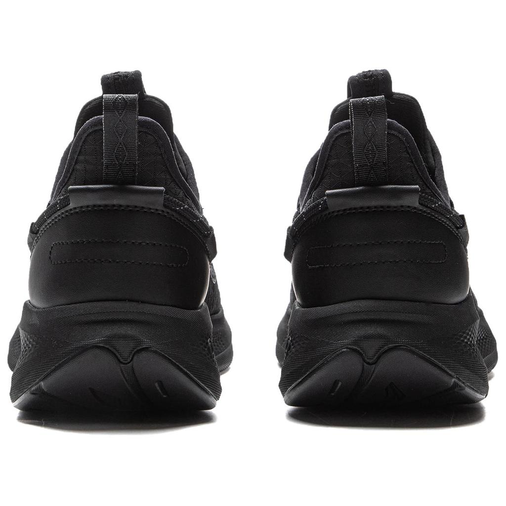 Li Ning Cloud Easing Soft Rebound Breathable Thick Sole Increased Height Non-Slip Wear-Resistant Low-Top Casual Shoes Men sneaker Black AGLV133-2
