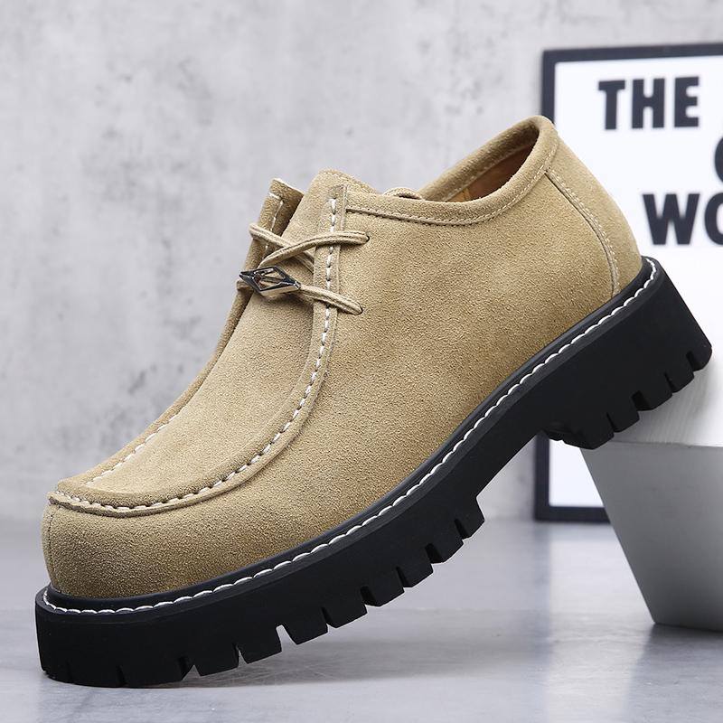 

Fashion Luxury Brand Men s Leather Outdoor Hiking Shoes High-quality Anti Slip Thick Soled Workwear Shoes Cow Suede Casual Leather Shoes 44 верблюд