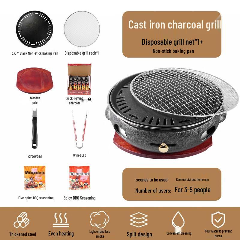 Premium Cast Iron BBQ Grill Set