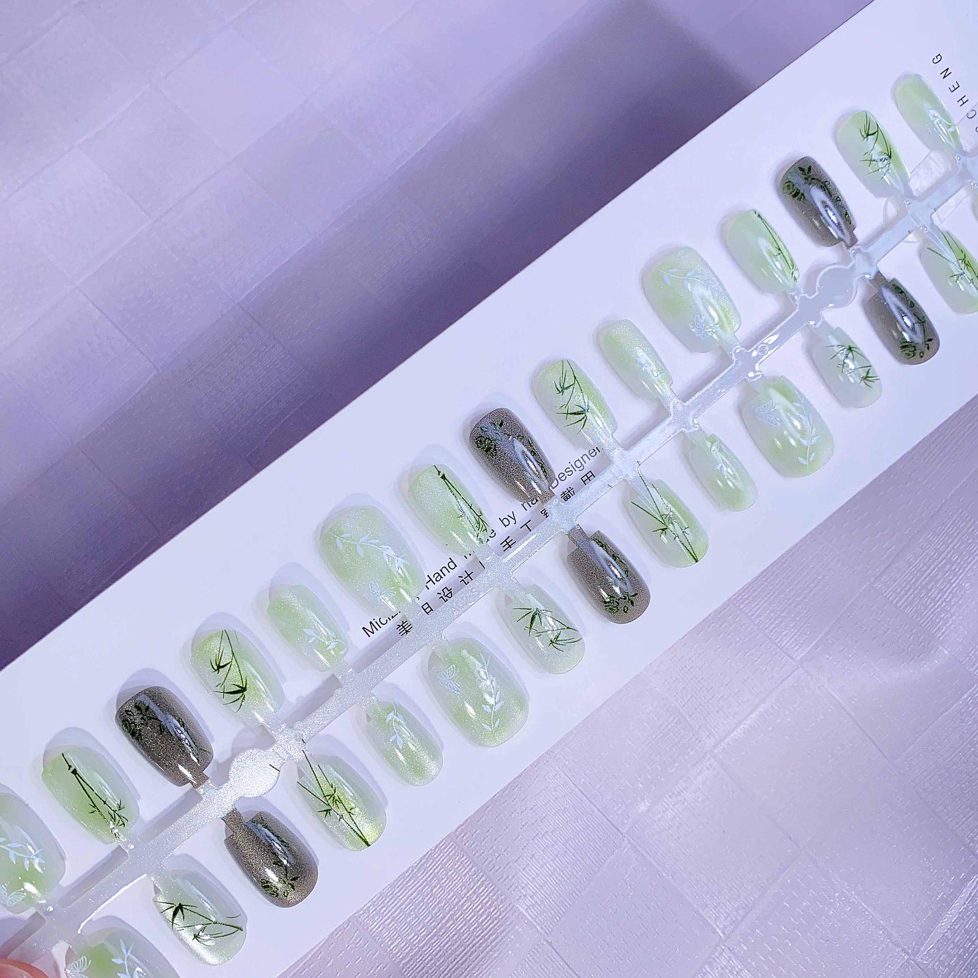 

Wearable Cat Eye Bamboo Nail Art Strips - 30 Advanced Removable Patches