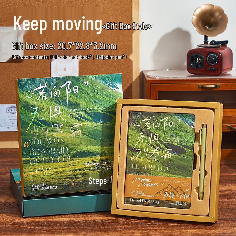 New Year Gift Box: Notebook Set for Students - Diary & Simple Planner with Hot Stamping