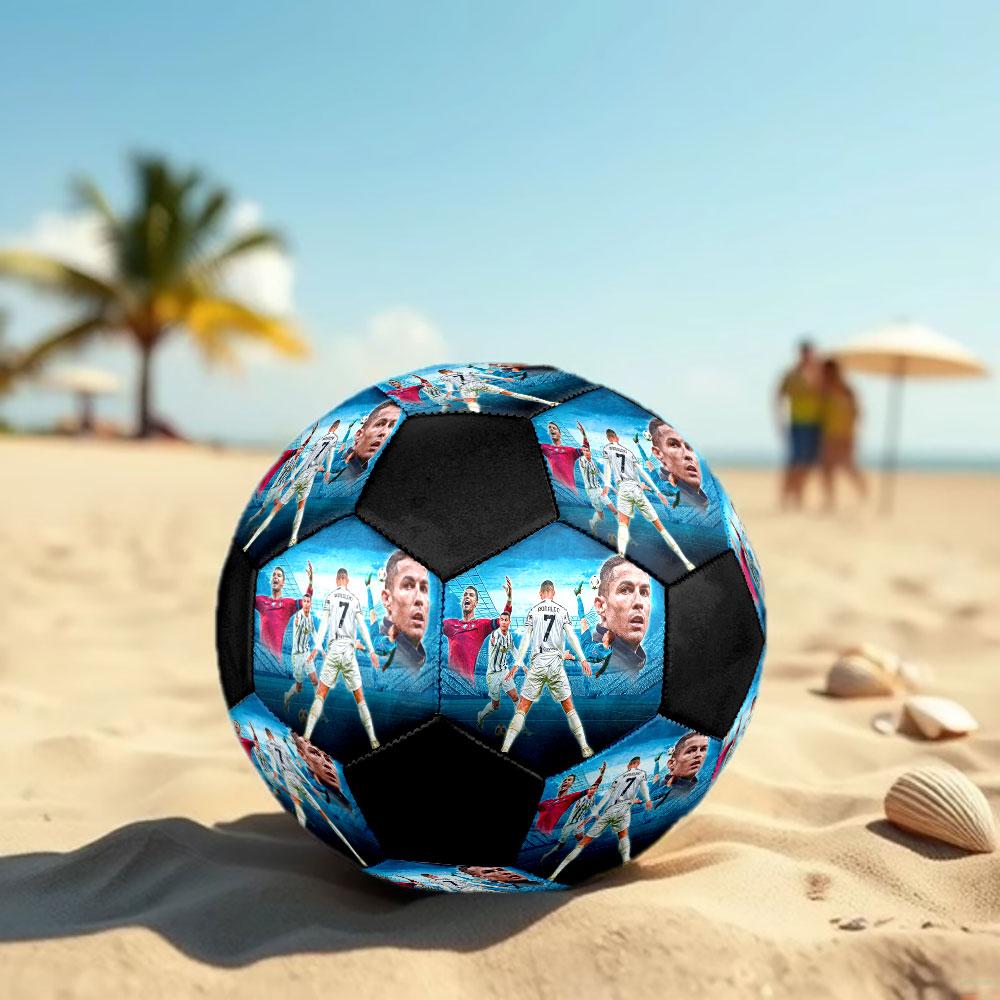 Cristiano Ronaldo CR7 Print Size 5 Soccer Ball, Machine-Stitched PVC, Durable & High Bounce, All Ages Fit, Fan Merchandise, Matches & Outdoor Use.