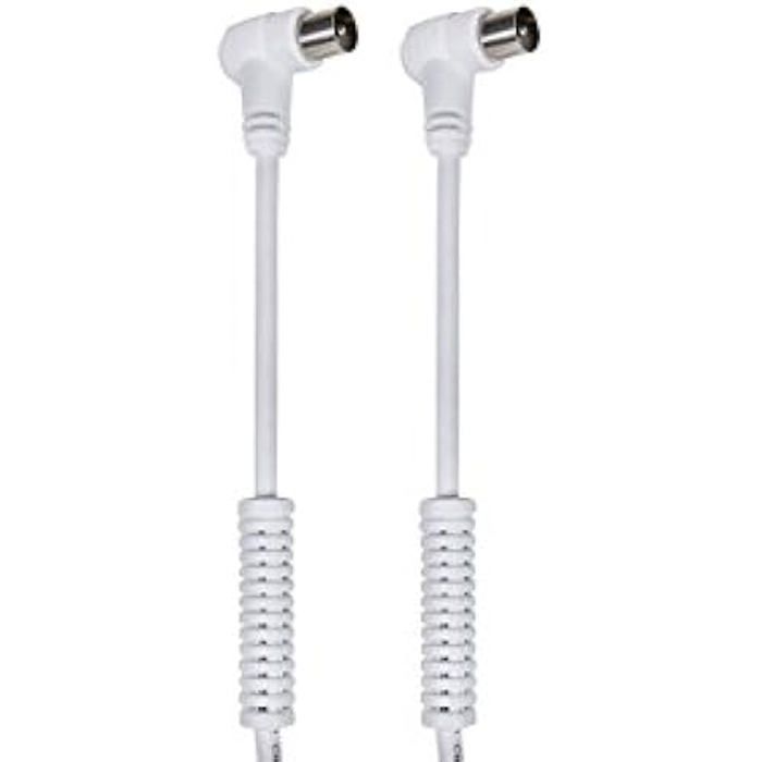 TV-antennekabel - DCU TECNOLOGIC - M 90°-90 H - 1,5 m - Hvite filtre - LTE