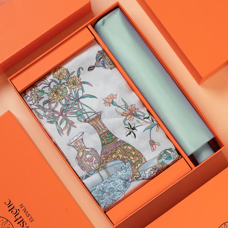 Vivian Silk Scarf & Tri-fold Umbrella Set