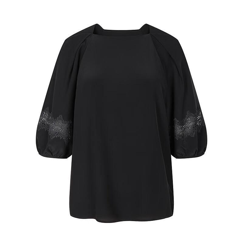 LESS 2025 Summer Half-Sleeve Round Neck Blouse