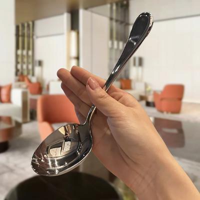 Stainless Steel Round Spoon Net Red Golden Dinner Long Handle Stirring Dessert Spoons For Kitchen Accessories Gadgets