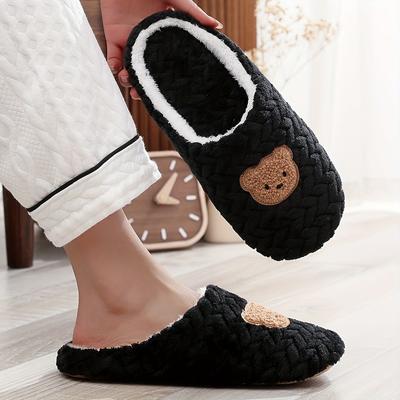 Pantofole calde e soffici incrociate, scarpe comode con fodera in peluche, suola morbida e punta aperta, pantofole mute antiscivolo, inverno e autunno
