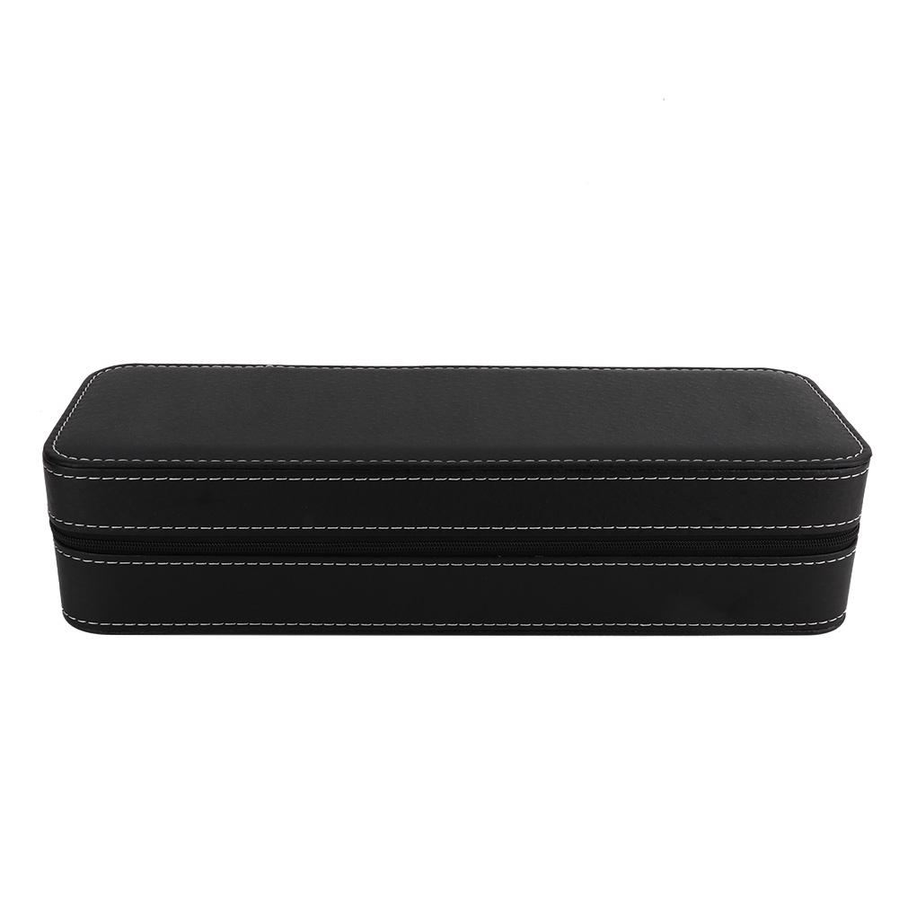 

6 Slot PU Leather Watch Storage Case Organizer Display Box Separated Compartments