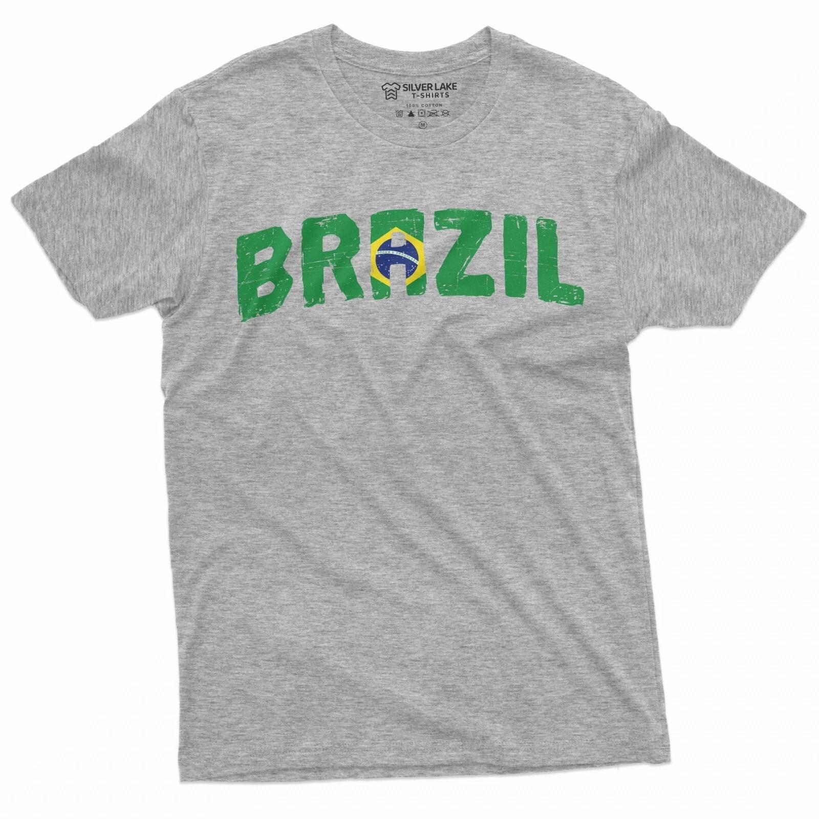 Brazil T-shirt Brazilian Coat of arms flag TeeSoccer Football Tshirt Brasil Tee S
