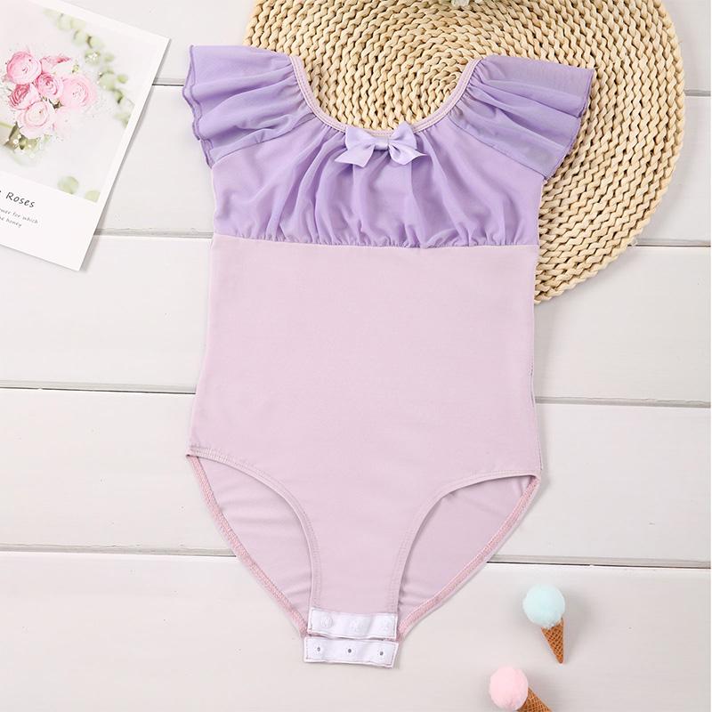 

Детские танцевальные купальники для девочек, балетный купальник, гимнастический боди, для практики, для сцены, балетные костюмы 150 фиолетовый