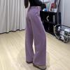 New Purple High-waisted Casual Pants for Women In Spring and Autumn Casual Versatile Straight Trousers