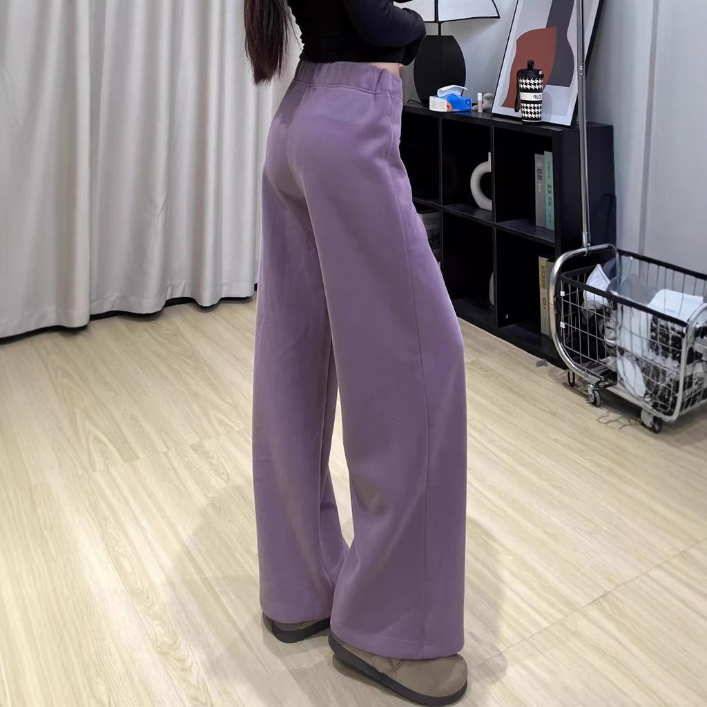 New Purple High-waisted Casual Pants for Women In Spring and Autumn Casual Versatile Straight Trousers