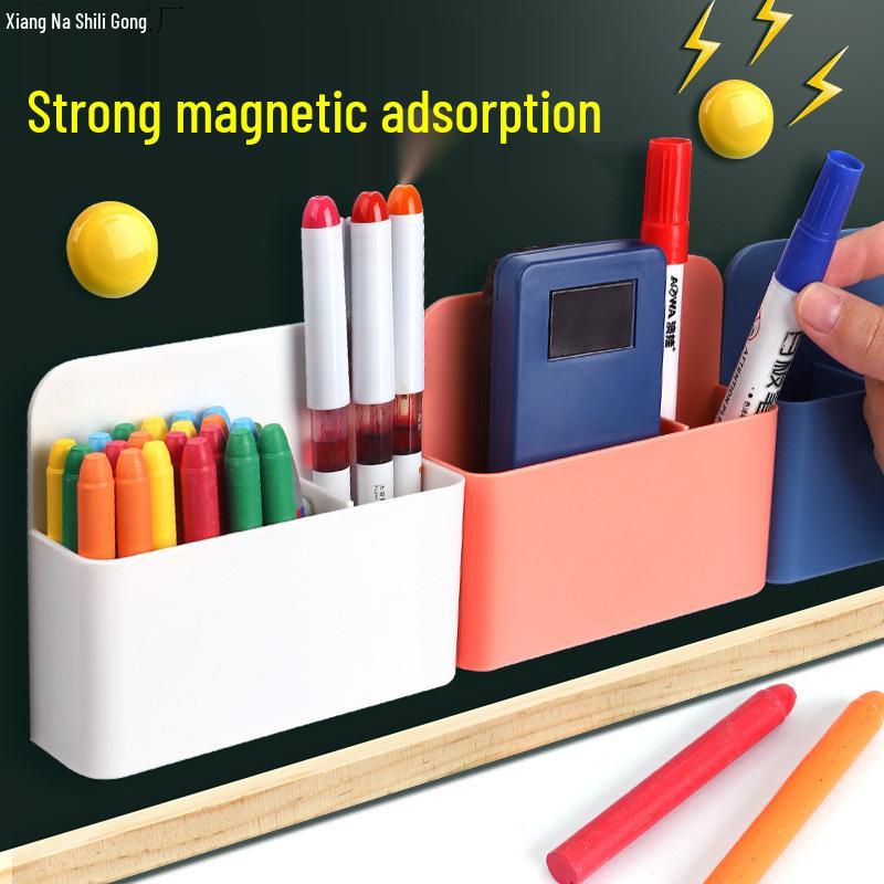 Large Capacity Magnetic Pen Holder for Whiteboards & Chalkboards, Wall-Mounted & Hangable.