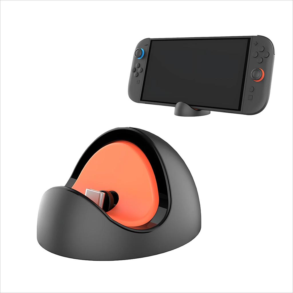 PG-SW2041 Universal Mini Charging Dock for Switch/Switch 2/Switch Lite: Portable Round Type-C Fast Charging Stand