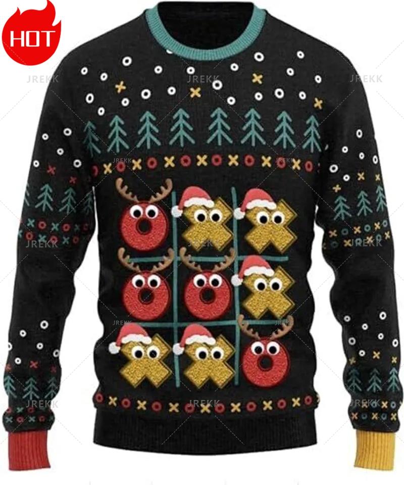 3D Printed Xmas Sweatshirts Mens Ugly Christmas Sweater Funny Fashion New In Sweaters Ugly Sweaters Christmas Jumper Men Clothes