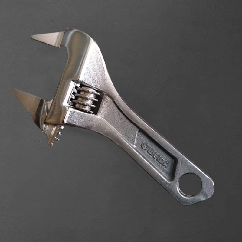 Thin Large Opening Adjustable Wrench for Bathroom & Heating, Multi-functional Small Tool