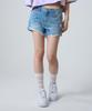 UNKNOWN PLANET Roll-Up Slit Mini Denim Shorts Blue
