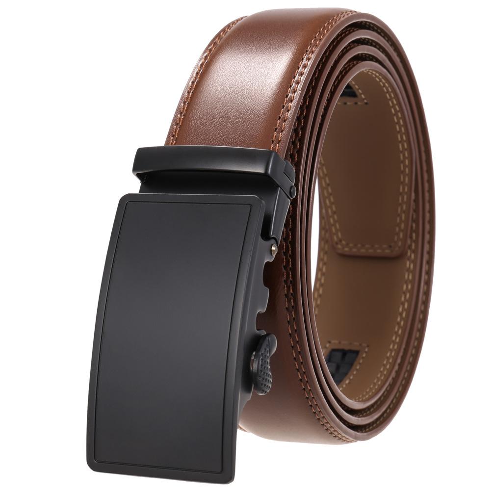 1Pcs Fashion Automatic Buckle Belt, Men'S Belt, Two-Layer Cowhide Ly35-1070-1