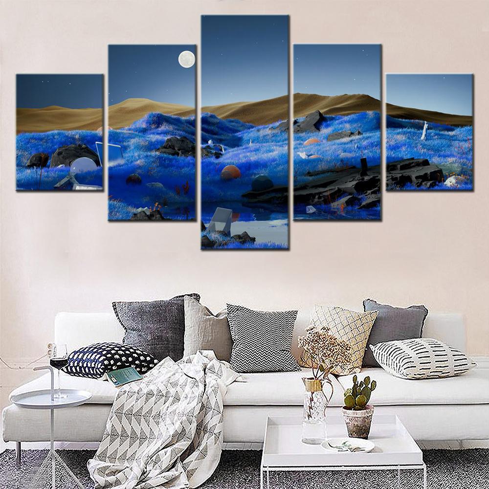 Canvas Wall Art for Living Room Post Painting Nature Dreamlike Landscape Wallpaper Home Decor Picture Print Artwork 5 PCs No Frame