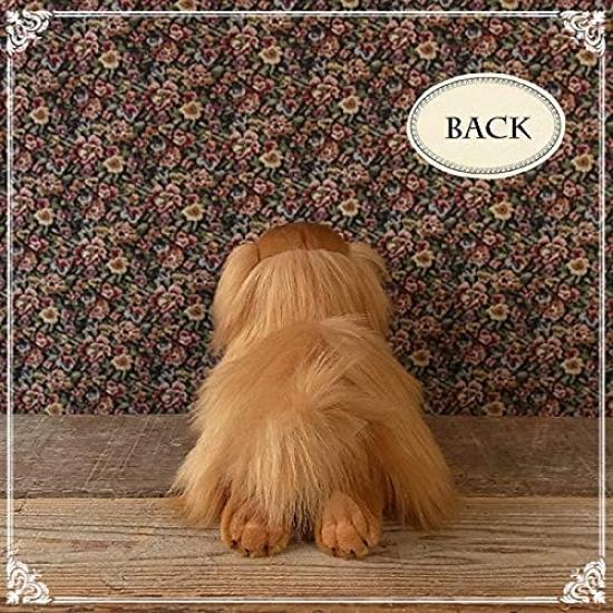 [Stuffed Realistic Dog] Nini and Kino Plush Toy Dog Realistic Lying Dog Total Length Approximately 40cm Pet (Dachshund Long Red)