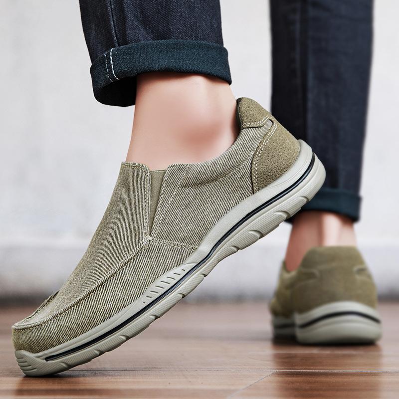 Summer Foreign Trade Large Size 47 Loafers Canvas Casual Shoes 2025 Men's Shoes One Pedal Dad Lazy Shoes