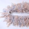 1Meter Mixed Color Turkey Feather Trim Fringe 10-15cm Dyed Feathers Ribbon for Costume Party Dress Decoration Accessory Crafts