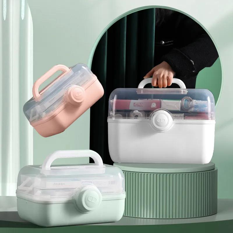 Erste-Hilfe-Koffer mit großer Kapazität, Pillen-Organizer-Etui, mehrschichtiger Tablettenaufbewahrungsbehälter, Medikamentenspender, tragbare Gesundheitswerkzeuge