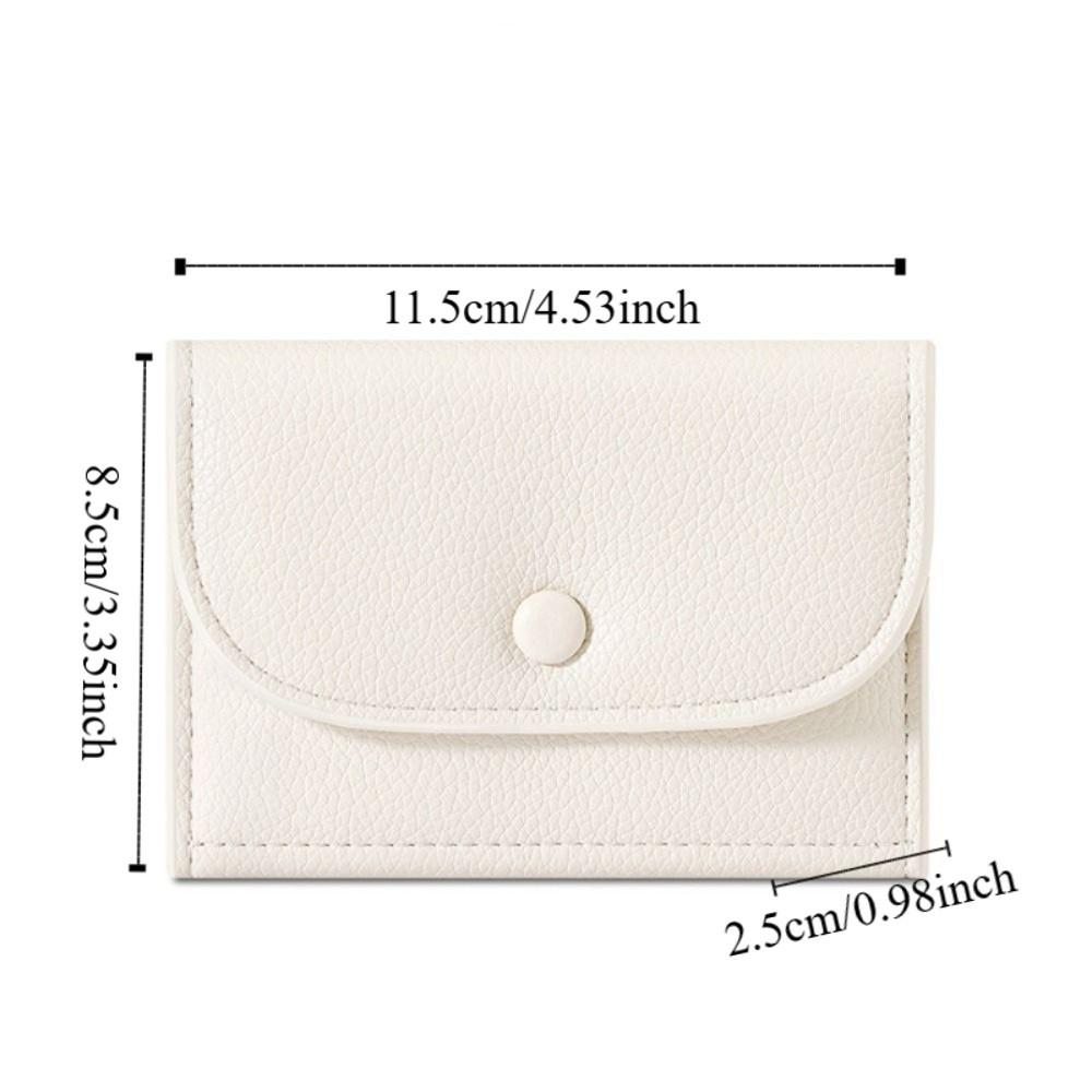 Elegant Lychee Grain Coin Purse Ultra Thin PU Leather Card Holder Women Short Wallet Outdoor