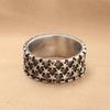 1pc Men's Titanium 316L Stainless Steel Five-Pointed Star Ring - Retro Punk Style 316L Stainless Steel Black Starry Sky Design, Durable Comfort Fit Fo
