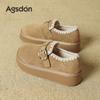 Augusteng Platform Muller Shoes Women's New Winter Velvet Thickened Cotton Shoes One Pedal Lazy Beanie Shoes