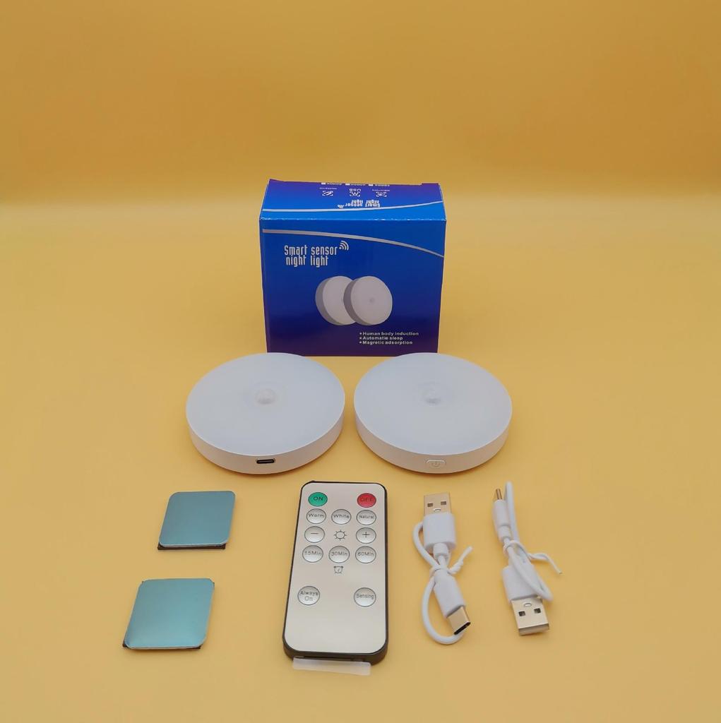 LED Remote Control Three Color Induction Night Light USB Rechargeable Kitchen Closet Stairs Showroom Combination Magnetic Cabinet Light