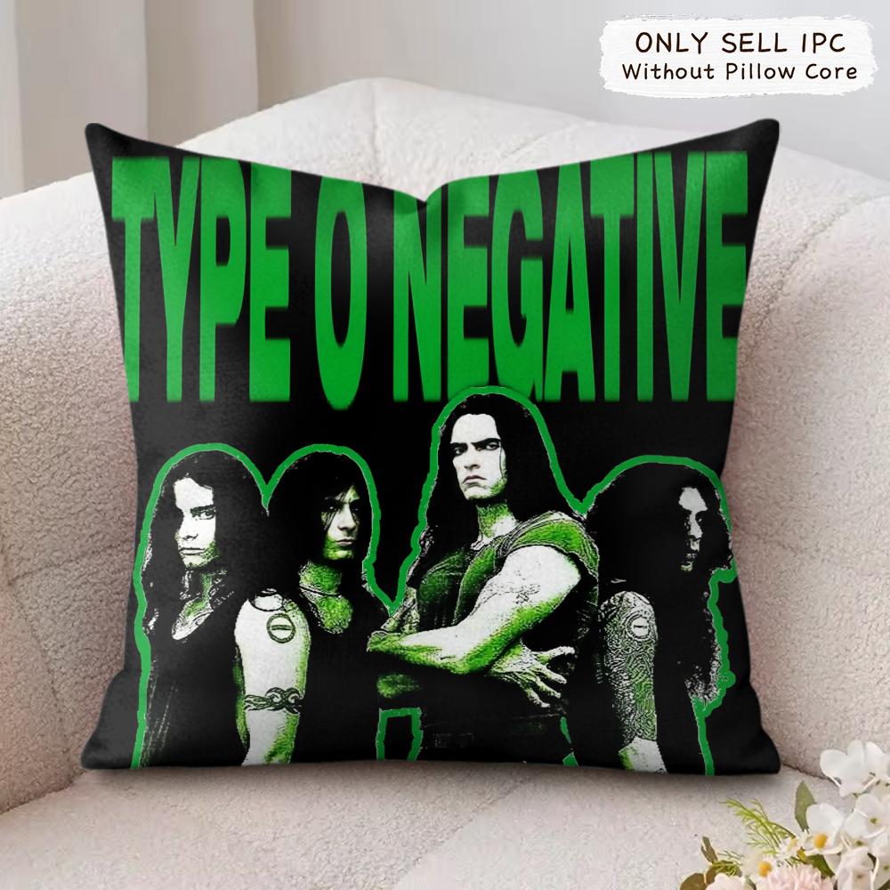 TType O Negative Cushion Cover Soft Plush Fabric DoubleSided Printed Cushion Covers for All Seasons Home Decor