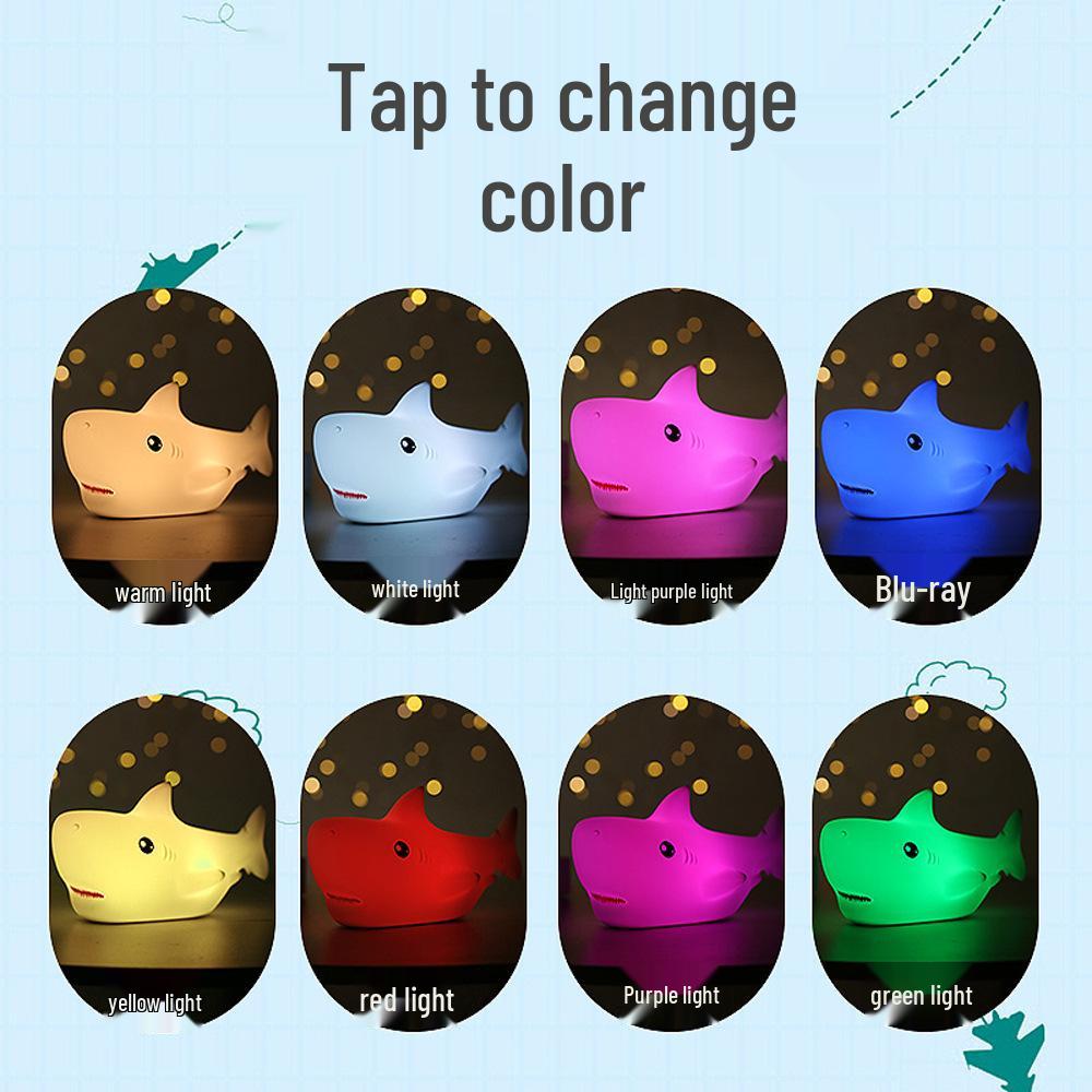 Creative Shark Silicone Night Light - Perfect Bedroom Gift for Kids