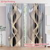 2PCS 2D Flat Layered-free  Rod Curtains   Polyester Material    High-definition Digital Printing Art Design    Bedroom  Home Decor